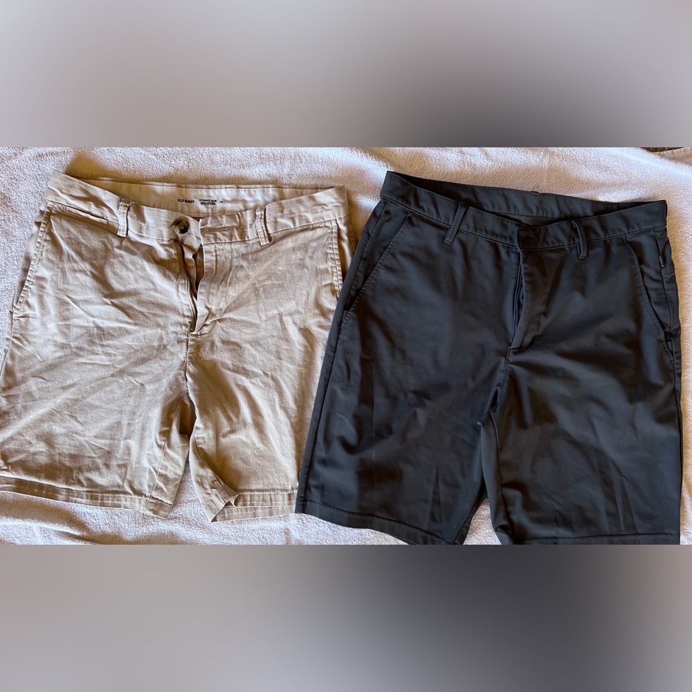 Two Old Navy men’s shorts size 33